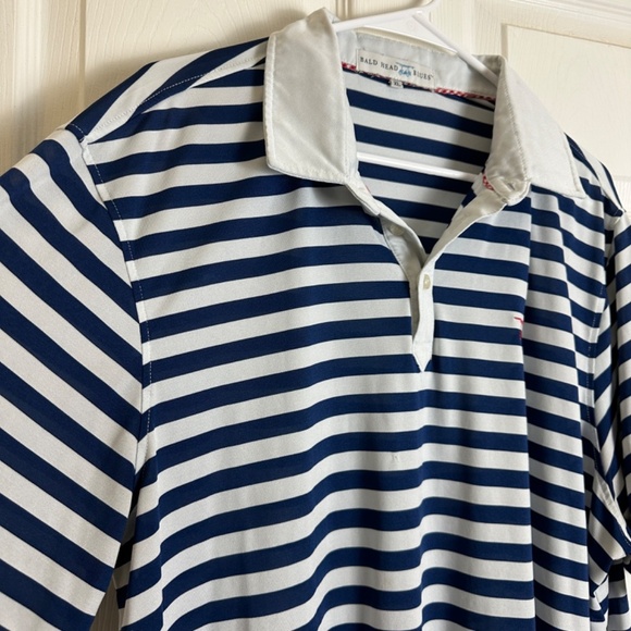 Bald Head Blues Short Sleeve Striped Golf Polo Black Stone Golf Course Men XL - Picture 2 of 7